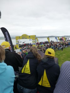 View of the start from the top of the starting hut